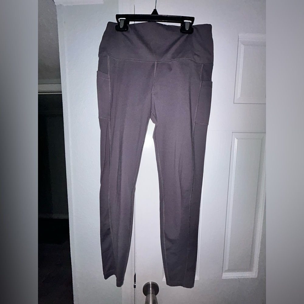 Gray High-Waisted Leggings